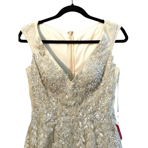 New Mac Duggal Embroidered Sequin Formal Gown Maxi Dress Size 2 - Picture 6 of 10